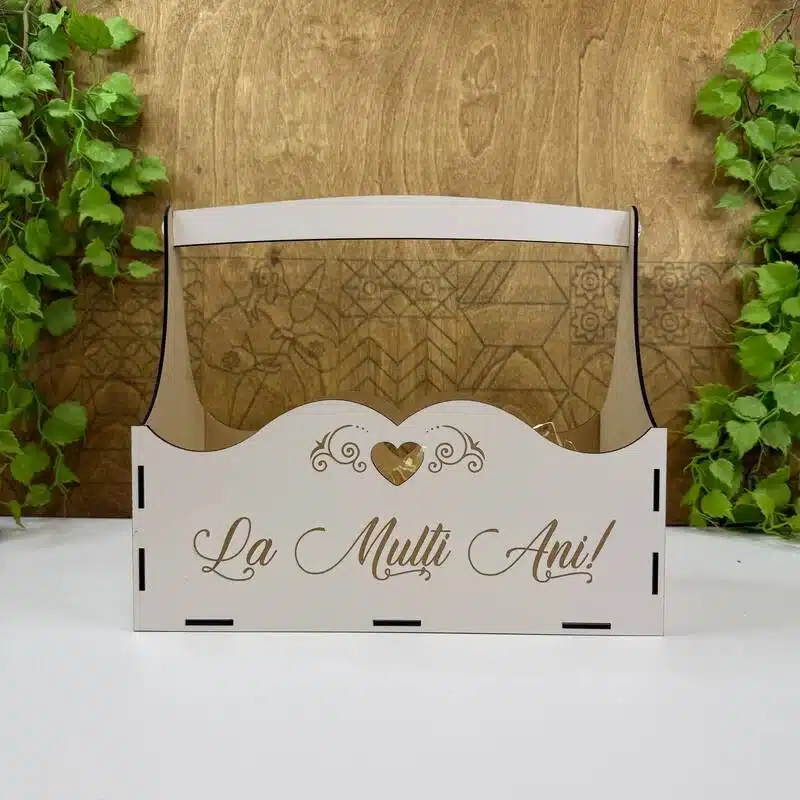 Cutie cu mâner „La Mulți Ani!”