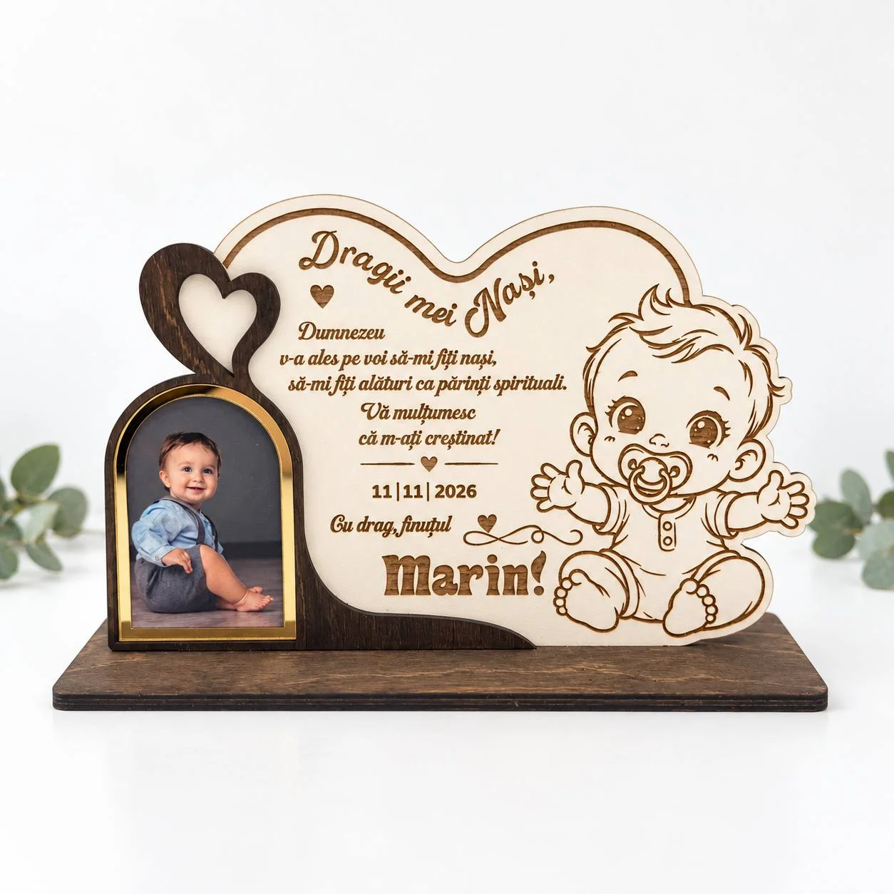 Trofeu personalizat pentru Nași de Botez