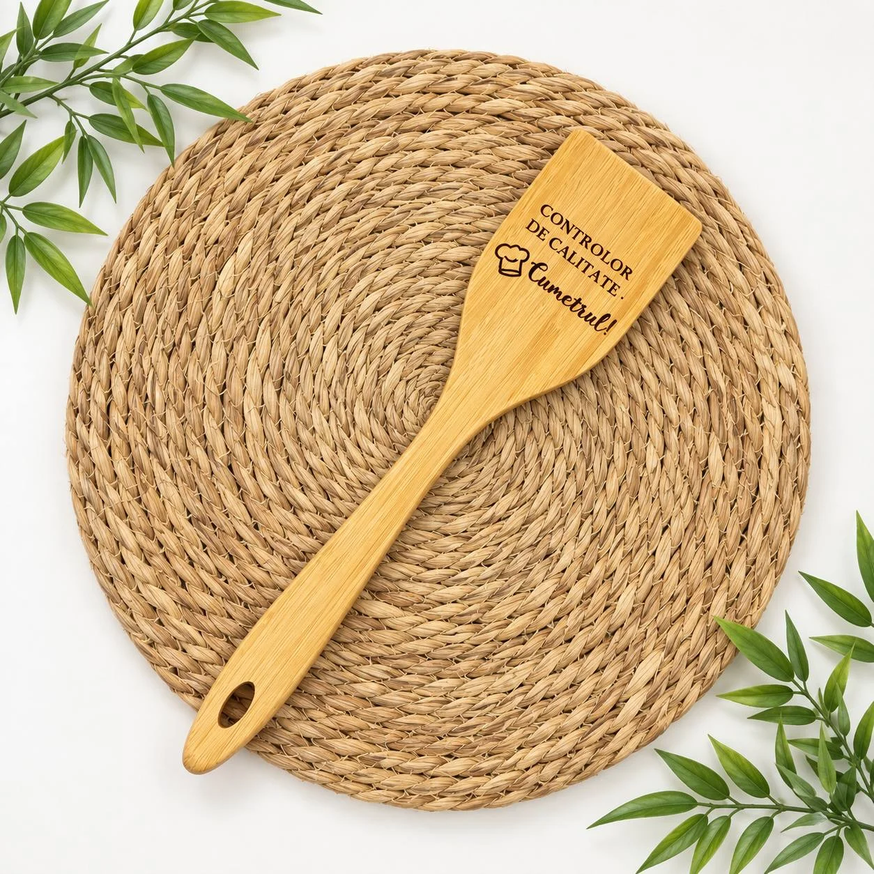 Spatulă din lemn personalizată „Controlor de calitate – Cumetrul!”