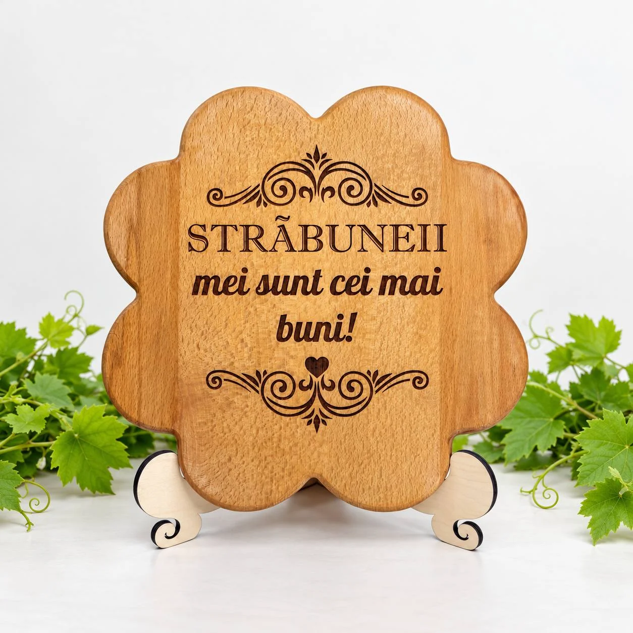 Platou din lemn cu 4 compartimente „Străbuneii mei sunt cei mai buni”