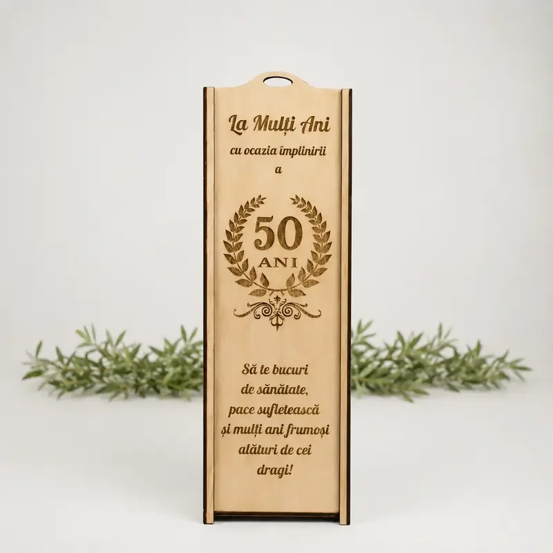 Cutie pentru Sticlă de Vin "50 Ani"